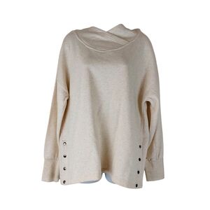 Daily Practice By Anthropologie Hoodie Neutral Snap Side Pullover Size M